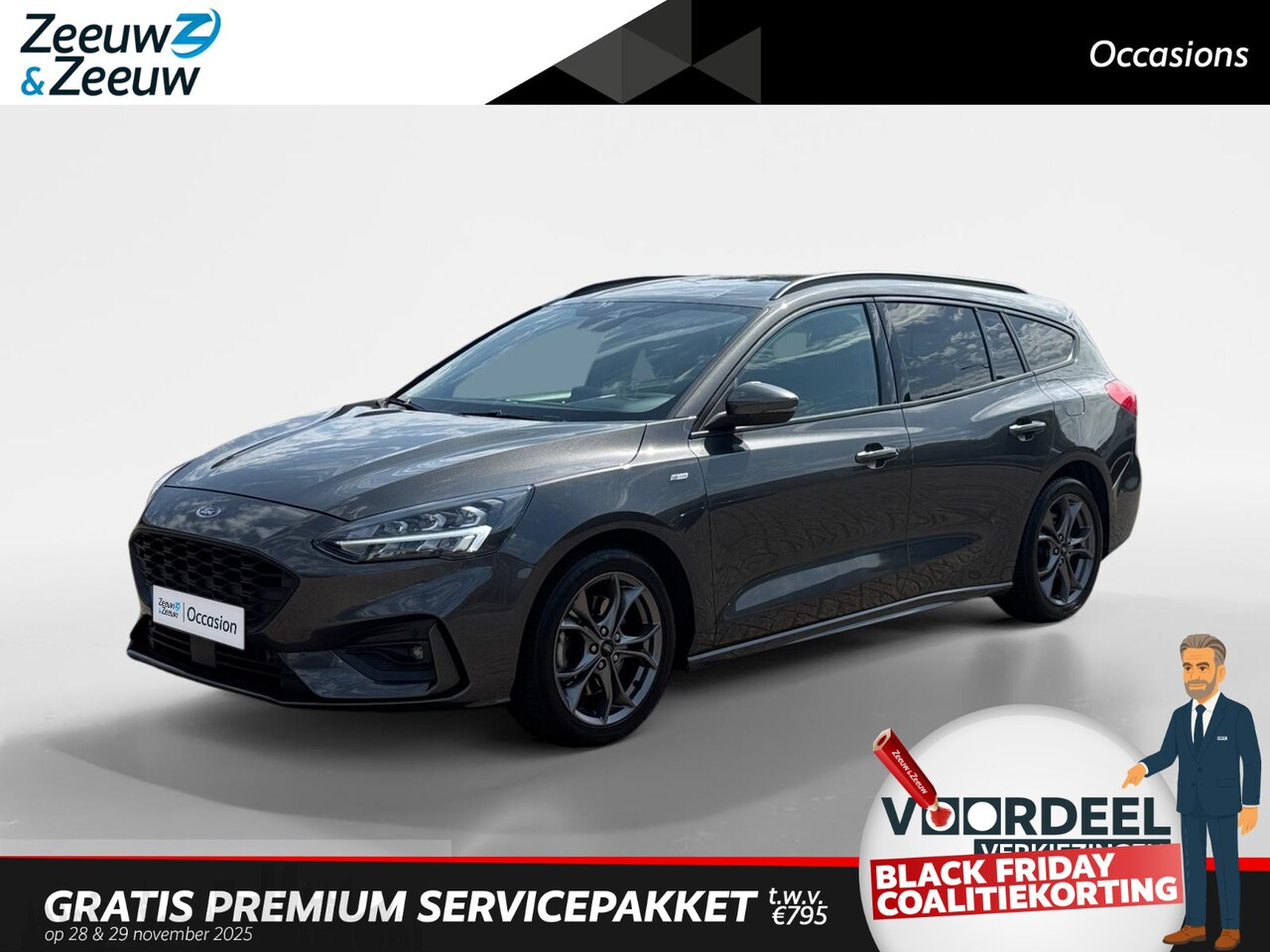 Ford Focus Wagon - 1.0 EcoBoost Hybrid ST-Line | Dealer Onderhouden | Elektrisch bedienbare Trekhaak | Apple - AutoWereld.nl