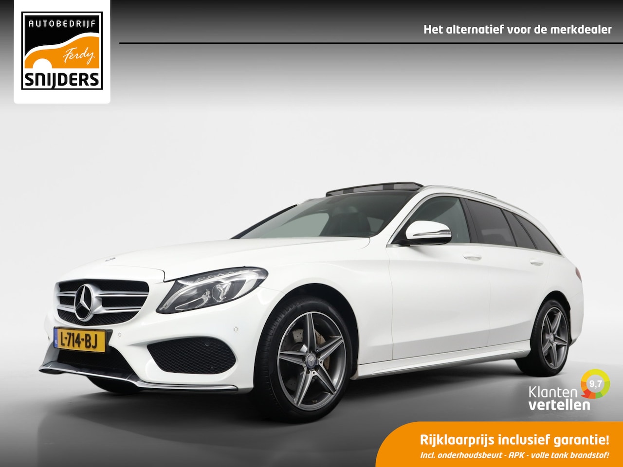 Mercedes-Benz C-klasse Estate - 200 AMG 184 PK | Panorama | Leer | Elekt.Klep | PDC + Camera | Trekhaak | App Connect - RI - AutoWereld.nl