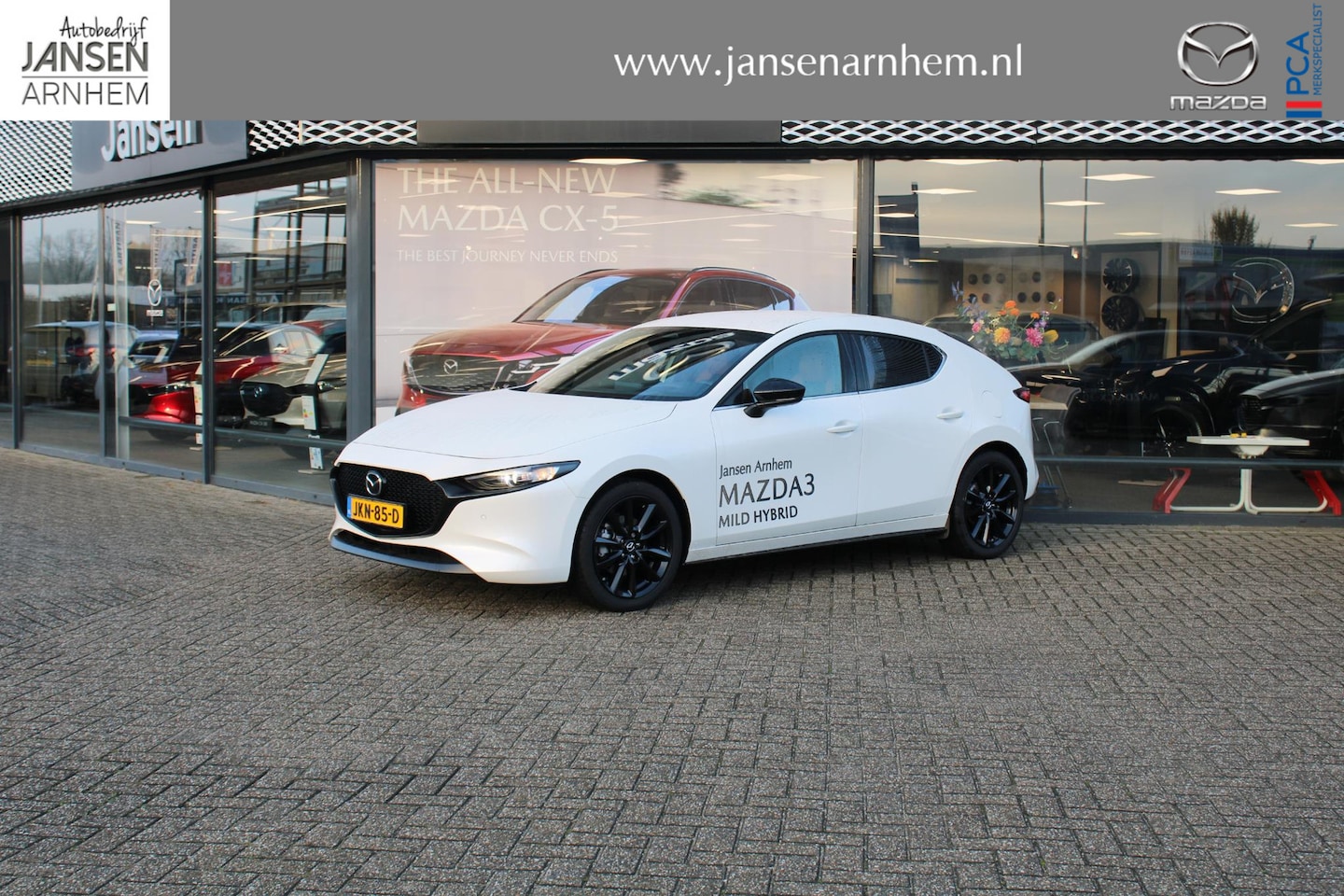 Mazda 3 - HB 2.5 e-SkyActiv-G M Hybrid 140 Nagisa , Demovoordeel € 5.000,-, Automaat, Bruin Leder, B - AutoWereld.nl