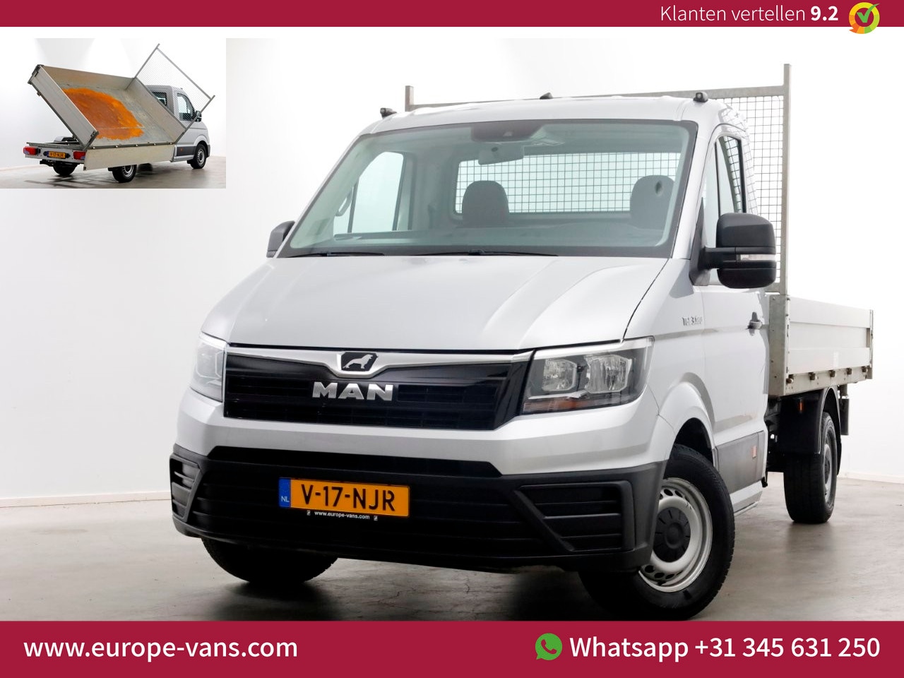 MAN TGE - 3.180 177pk DSG-Automaat L2H1 3-Zijdige Kipper Airco/Trekhaak 3000kg 05-2020 - AutoWereld.nl