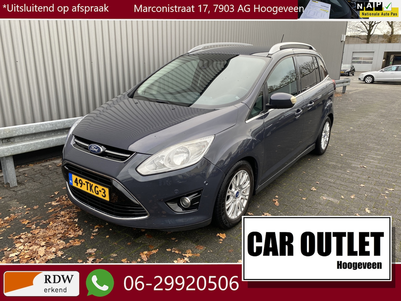 Ford Grand C-Max - 1.6 SCTi Titanium 7p. Navi, Clima, Voorruitvw, CC, PDC v/a, LM, Trekh, nw. APK – Inruil Mo - AutoWereld.nl