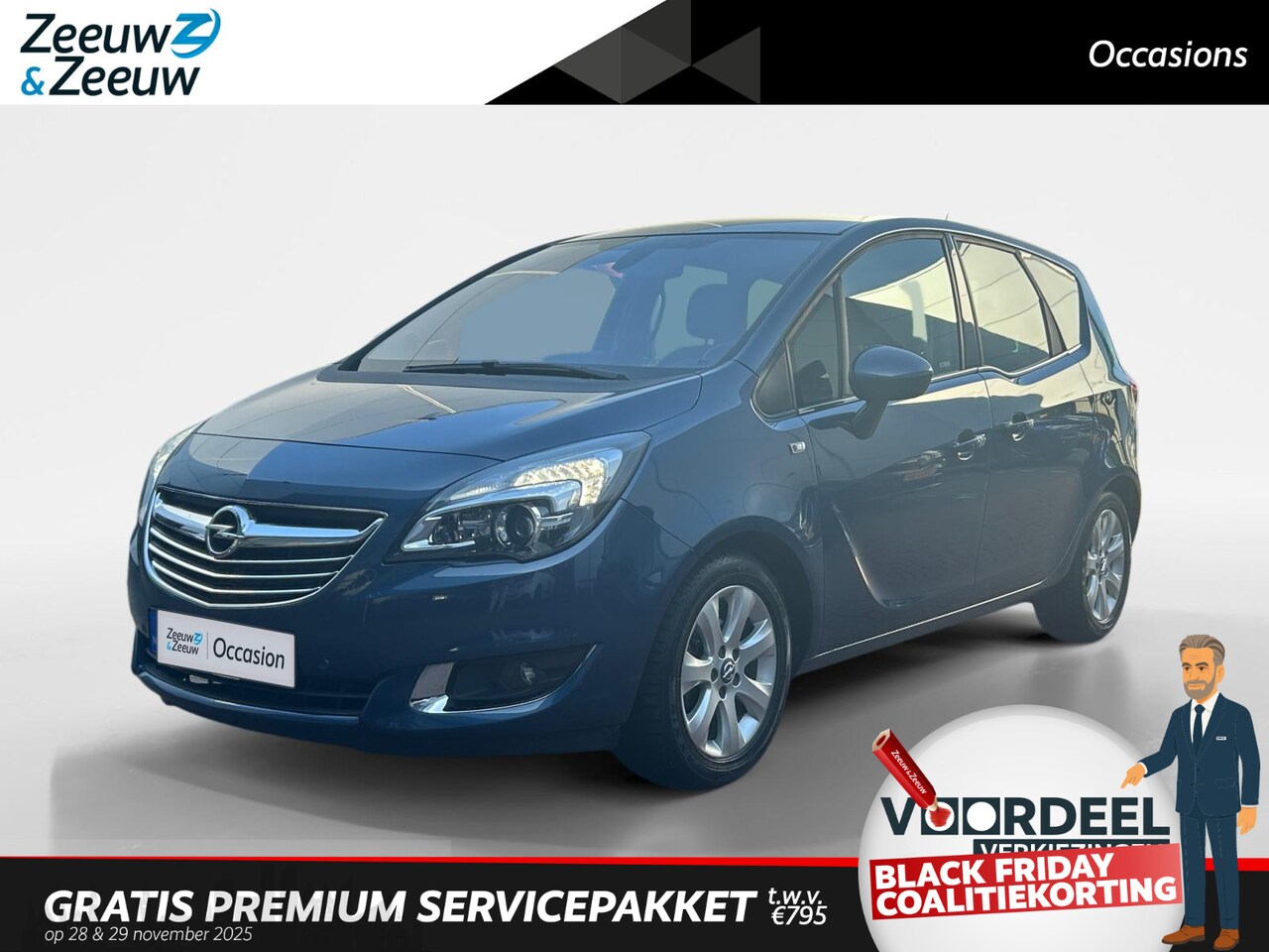 Opel Meriva - 1.4 Turbo Blitz | Parkeersensoren | Navigatie | Stuurverwarming | Stoelverwarming | Dealer - AutoWereld.nl