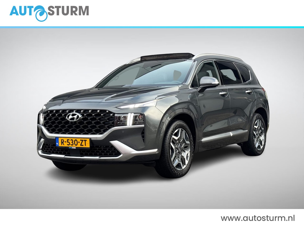 Hyundai Santa Fe - 1.6 T-GDI HEV Premium Plus Sky 7p. NL-Auto, Meest Luxe Uitvoering! - AutoWereld.nl