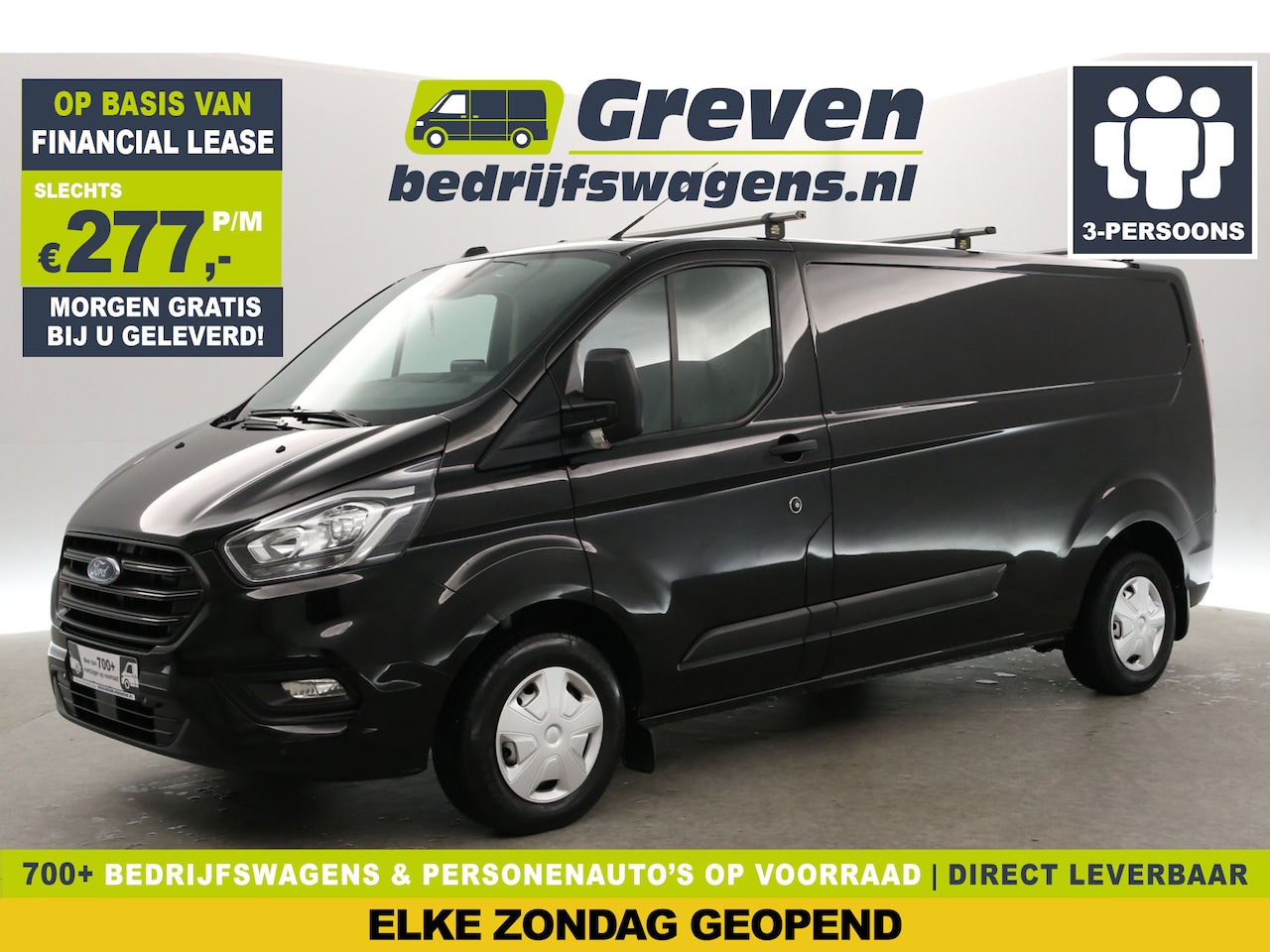 Ford Transit Custom - 2.0 Ecoblue L2H1 | Airco | Cruise | 3-Zits | Trekh. | Carplay | Stoelverw. | Parkeersens. - AutoWereld.nl