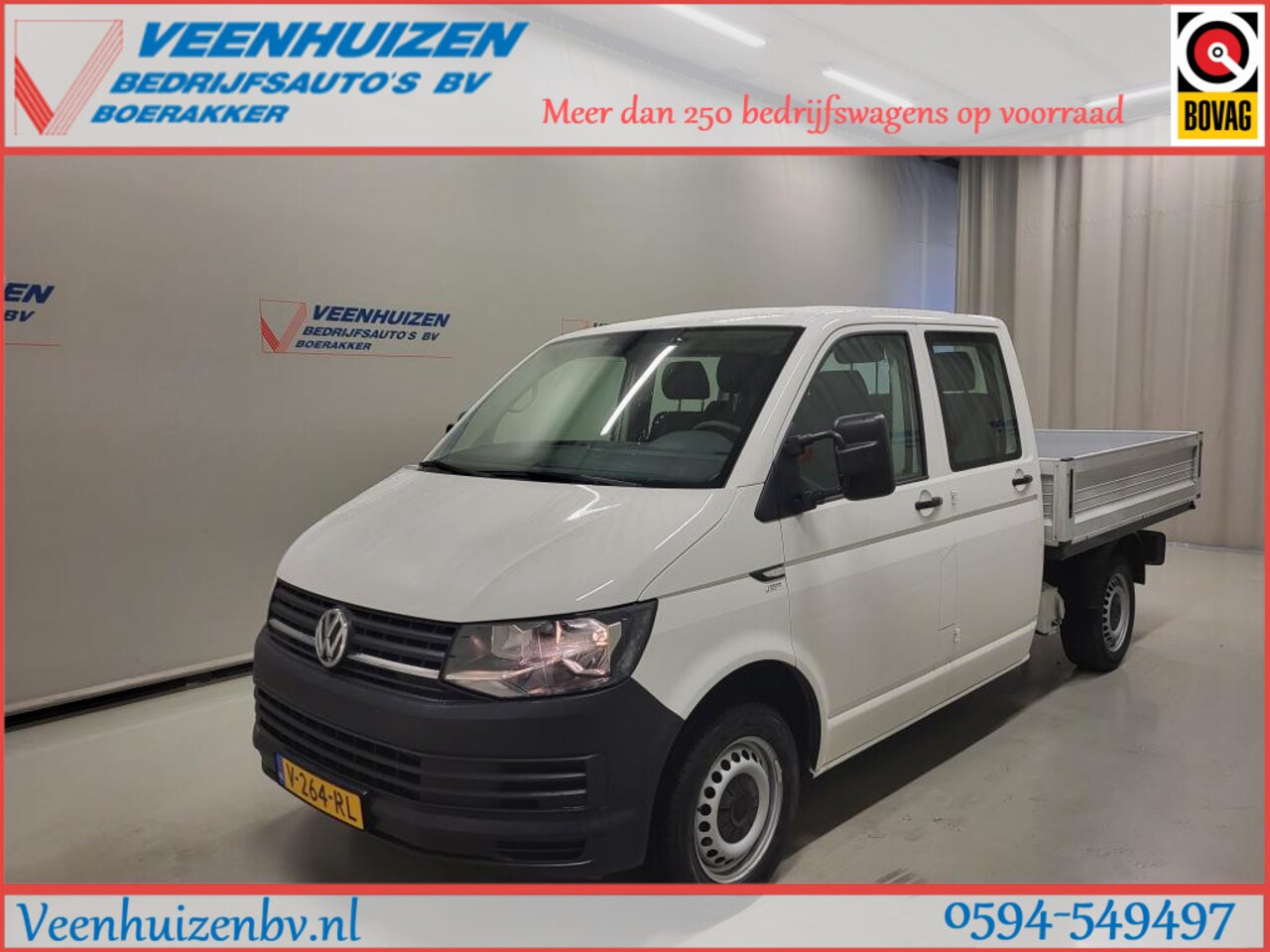 Volkswagen Transporter - Pick-up 2.0TDI L2/H1 Dubbele Cabine Euro 6! - AutoWereld.nl