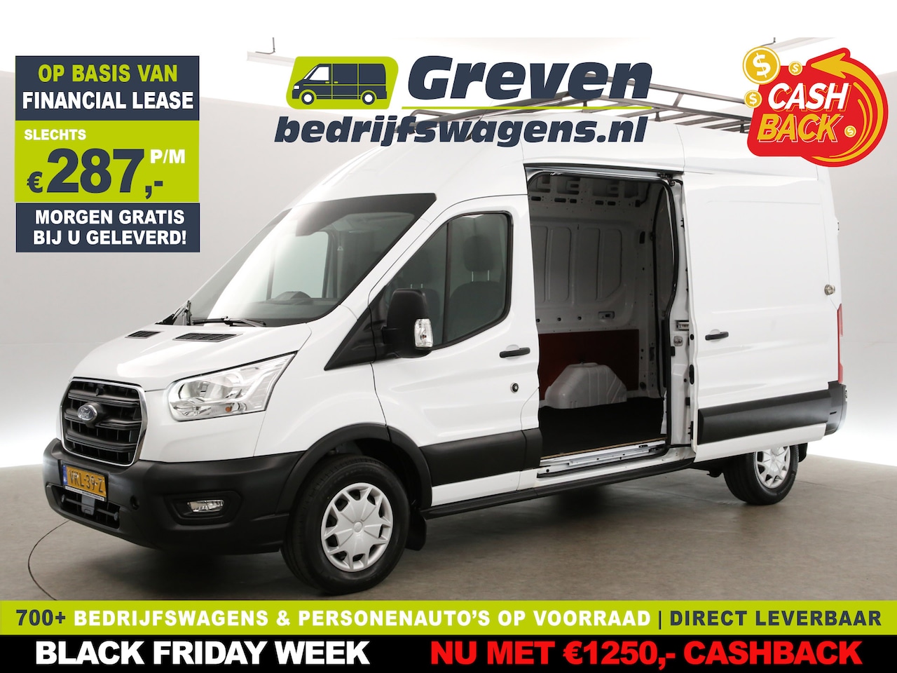 Ford Transit - 350 2.0 TDCI L3H3 | Airco | Cruise | 3-Zits | Trekh. | Parkeersens. | 2xSchuifdeur | Imper - AutoWereld.nl