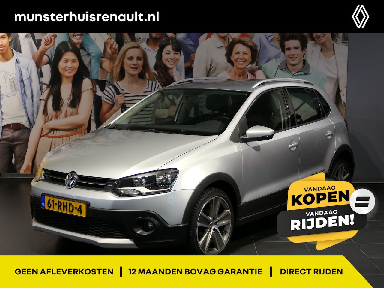 Volkswagen Polo - 1.2 TSI Cross - Clima, cruise, getinte ramen, 17" LMV - AutoWereld.nl