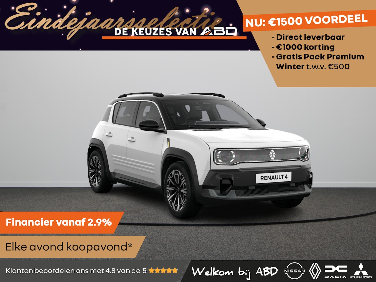 Renault 4 - Iconic Comfort range | Achteruitrijcamera | Elektrisch verwarmbare voorstoelen | Elektroni - AutoWereld.nl