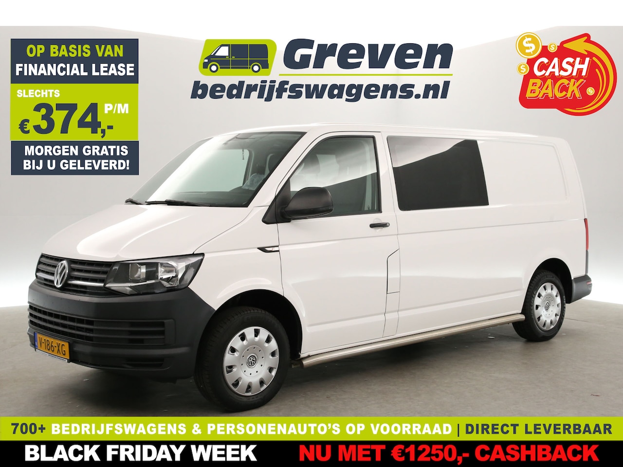 Volkswagen Transporter - 2.0 TDI L2H1 | 140PK | DC | Airco | Trekhaak | Elektrpakket - AutoWereld.nl