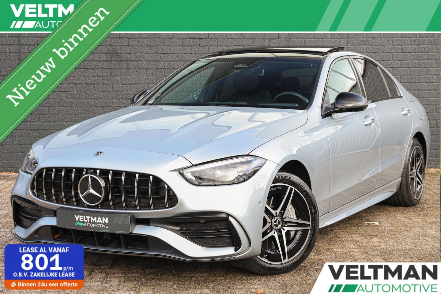 Mercedes-Benz C-klasse - 300 e AMG Line PANO BURMESTER MEMORY DIGITAL LIGHT SFEERVERLICHTING - AutoWereld.nl