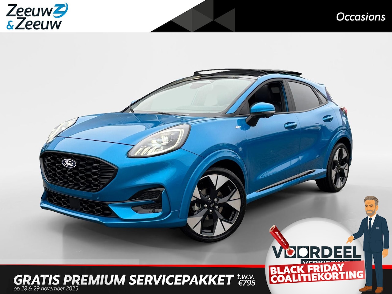 Ford Puma - ST-Line X |Cruise control adaptief|dodehoek detectie| Panoramadak| Winterpack|  Fabrieksga - AutoWereld.nl