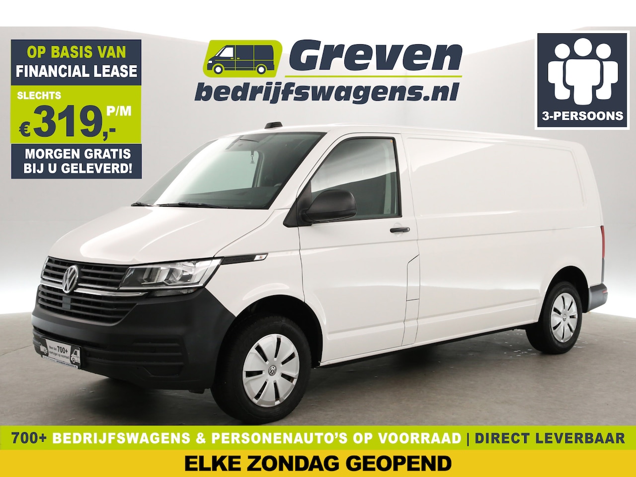 Volkswagen Transporter - 2.0 TDI 150PK | Airco | Cruise | Carplay | 3-Zits | Trekh. | Parkeersens. | Stoelverw. - AutoWereld.nl