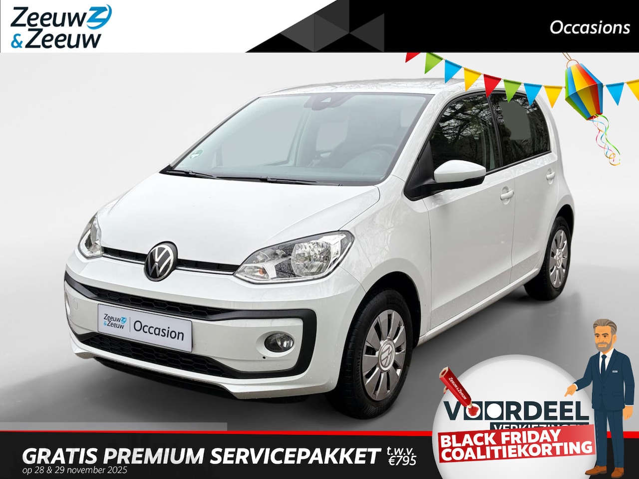 Volkswagen Up! - 1.0 BMT move up! Climate , cruise  , camera , parkeersensor , tel , usb , stoelverwarming - AutoWereld.nl