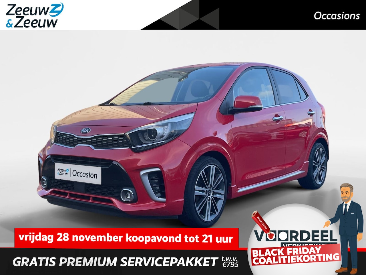 Kia Picanto - 1.2 CVVT GT-Line | Lm velgen | Leder bekleed | camera | Navigatie - AutoWereld.nl