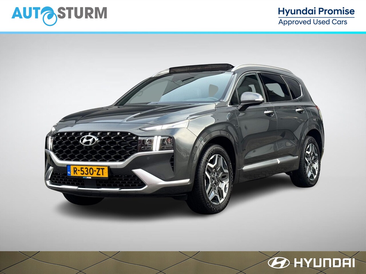 Hyundai Santa Fe - 1.6 T-GDI HEV Premium Plus Sky 7p. NL-Auto, Meest Luxe Uitvoering! - AutoWereld.nl