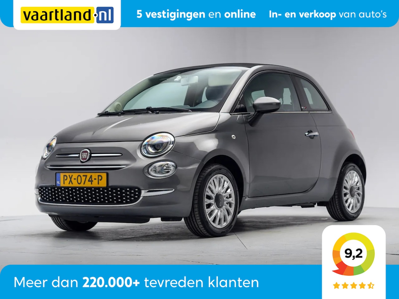 Fiat 500 C - CABRIO 0.9 TwinAir Turbo Lounge [ Airco Cruise Control ] - AutoWereld.nl