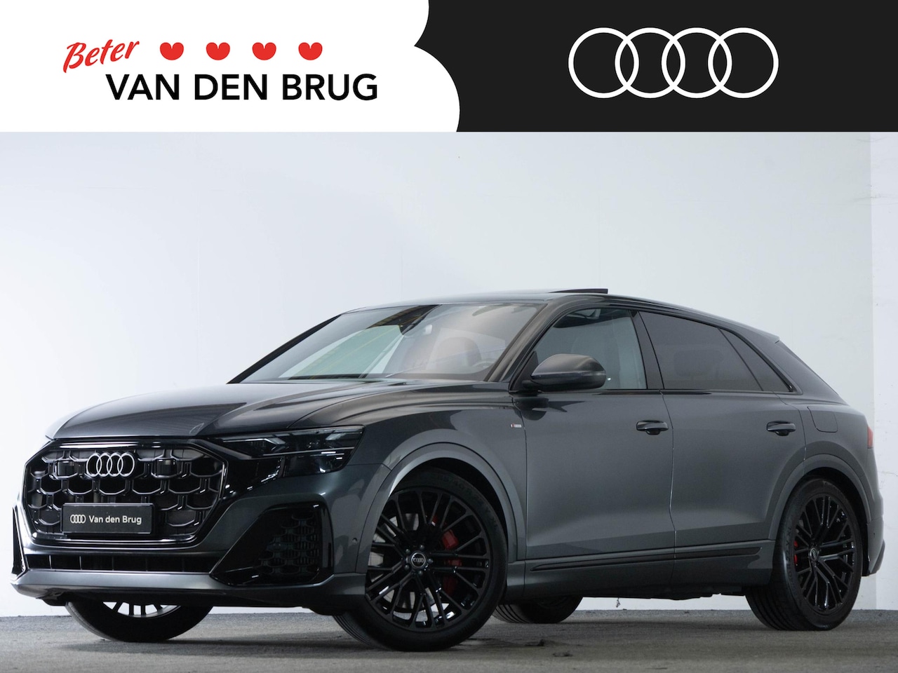 Audi Q8 - S-Line 55 TFSI e 394 PK QUATTRO | LED Matrix | 4 Wielbesturing | Trekhaak | Panoramadak | - AutoWereld.nl