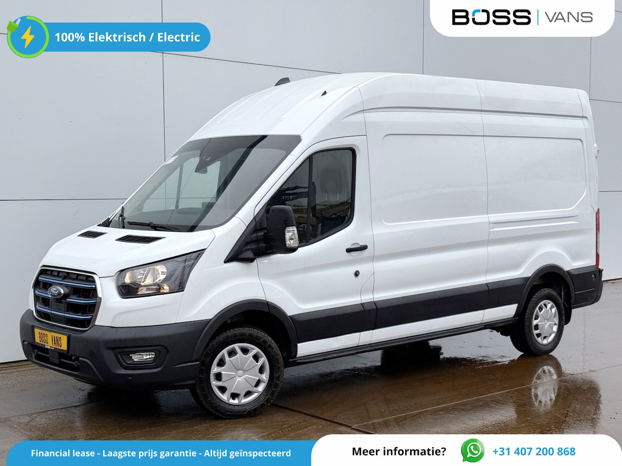 Ford E-Transit - 390 184PK 390 Elektrisch 75kWh 334km WLTP BEV Snelladen L2H2 Climate Control Carplay Camer - AutoWereld.nl