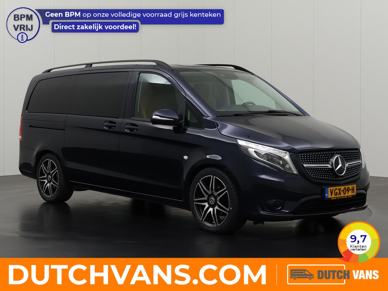 Mercedes-Benz Vito - 7G-Tronic Automaat Lang Dubbele Cabine | Led | Leder | Navigatie | Camera | 2xSchuifdeur | - AutoWereld.nl