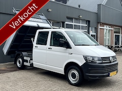 Volkswagen Transporter - 2.0 TDI L2H1 DC Euro 6 Pick up Kipper Dubbele cabine open laadbak met Airco Trekhaak 2200k