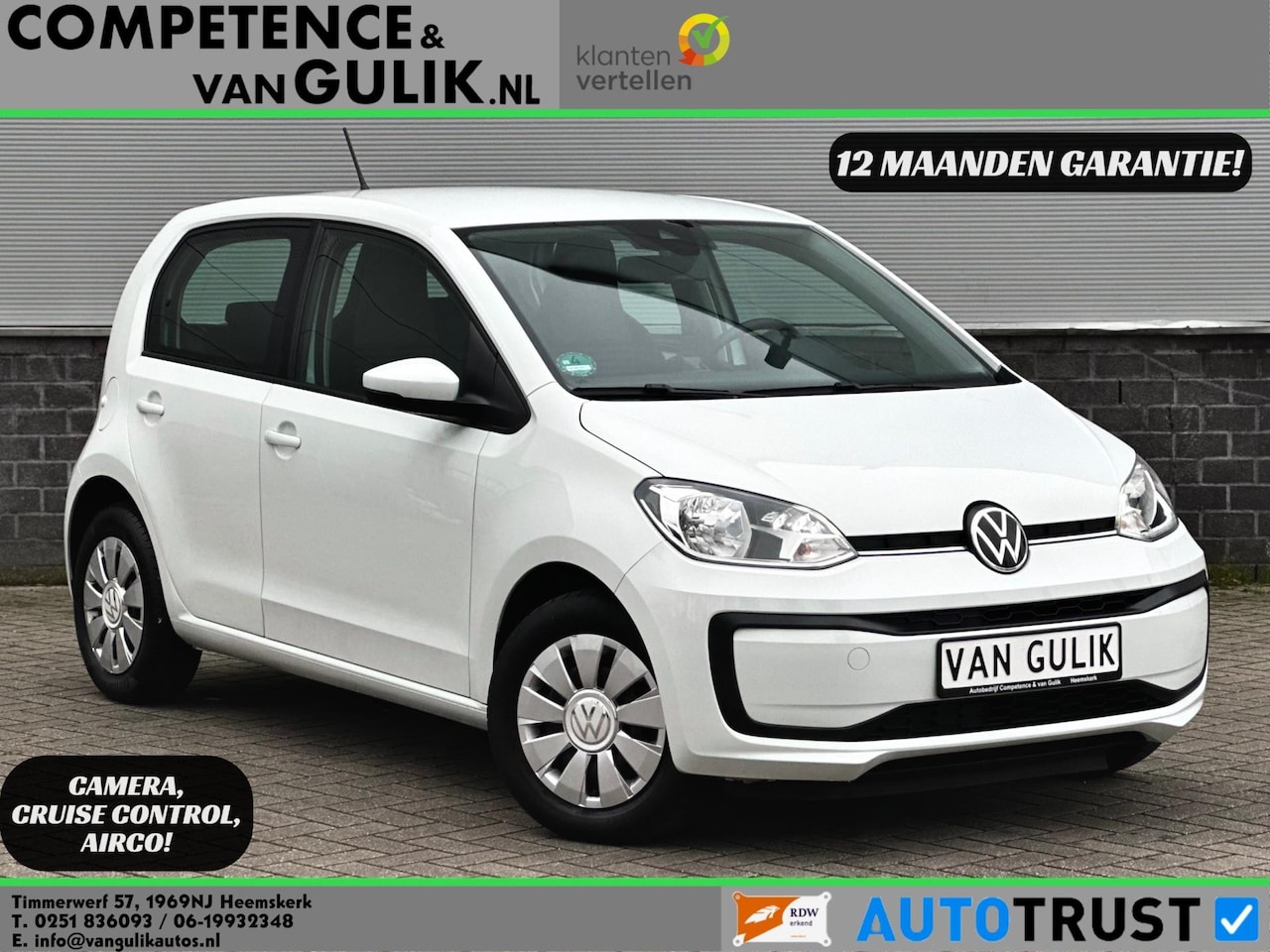 Volkswagen Up! - 1.0 | Camera | Cruise control | Airco | PDC | - AutoWereld.nl