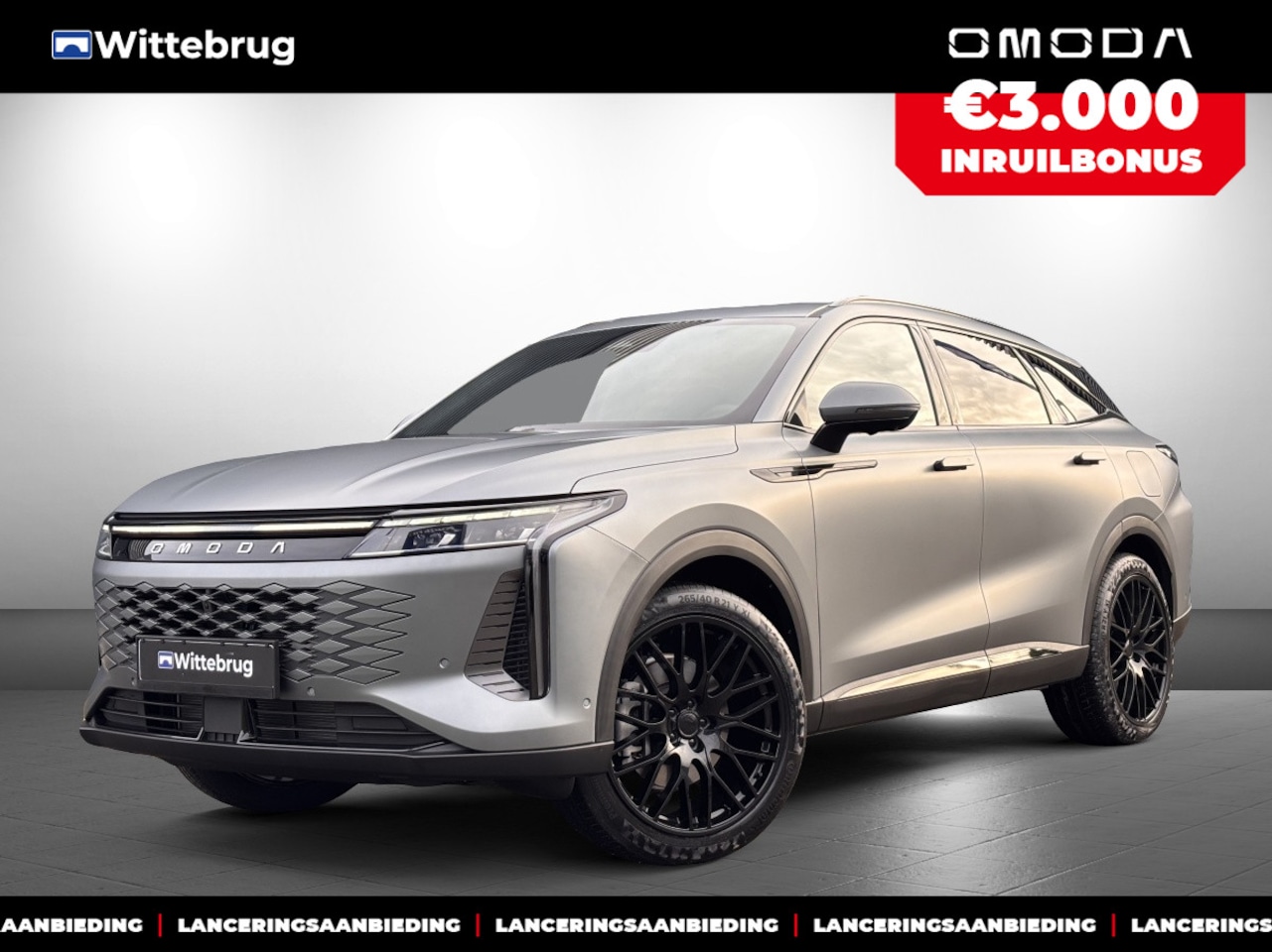 Omoda 9 - Premium Black Pack Plug-In Hybride Automaat met 1100 km Range, Black Pack, 21 inch Lichtme - AutoWereld.nl