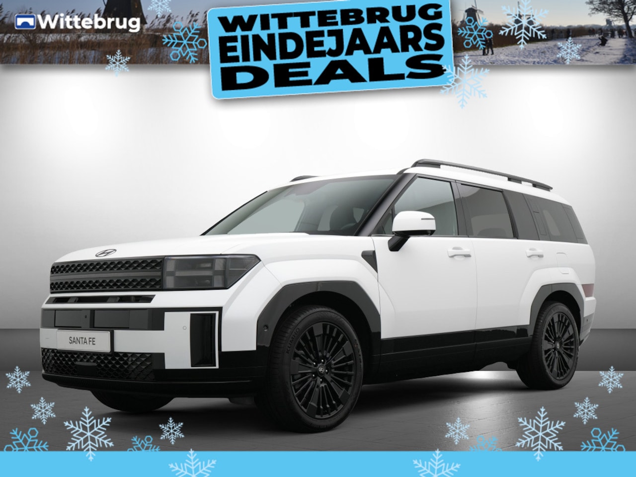 Hyundai Santa Fe - 1.6 T-GDI PHEV Black Line 4WD 7p. Plug-In Hybride automaat met Black Pack, Lederen bekledi - AutoWereld.nl