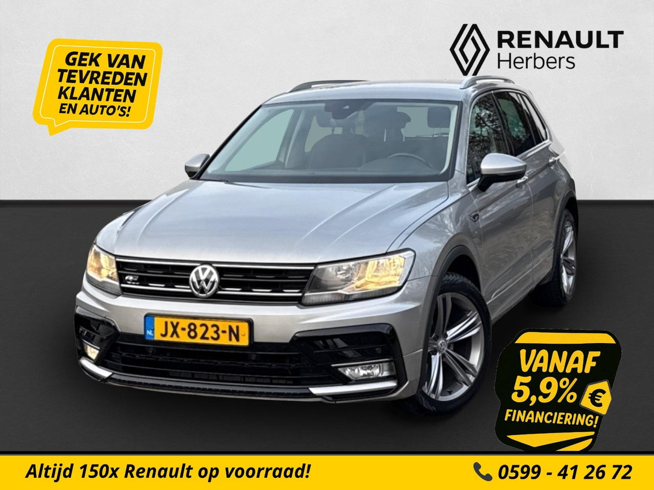 Volkswagen Tiguan - 1.4 TSI 125PK R-Line ALL SEASON / TREKHAAK / NAVI / PDC V+A - AutoWereld.nl