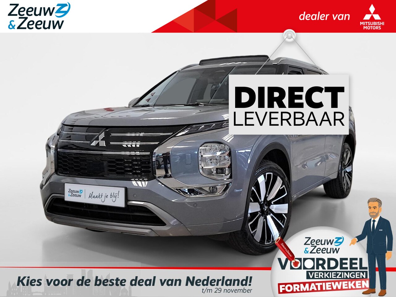 Mitsubishi Outlander - 2.4 PHEV Instyle | NIEUW MODEL | 6000 EURO KORTING| € 500 EURO ACCESSOIRE CHEQUE  | NU DIR - AutoWereld.nl