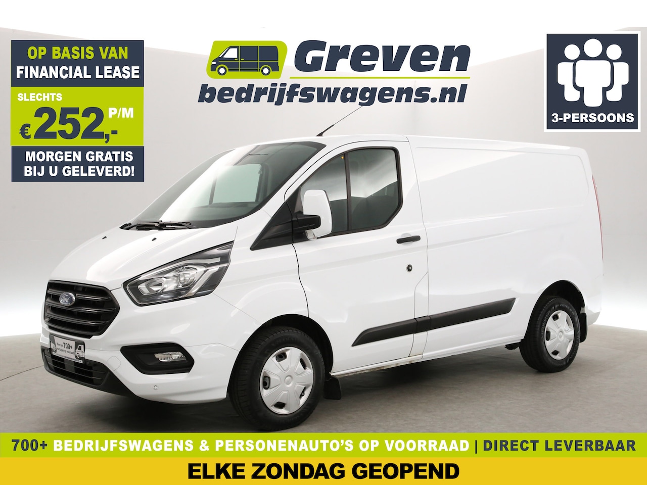 Ford Transit Custom - 280 2.0 TDCI L1H1 Trend | Airco | Cruise | 3-Zits | Parkeersens. | Stoelverw. | Trekhaak - AutoWereld.nl