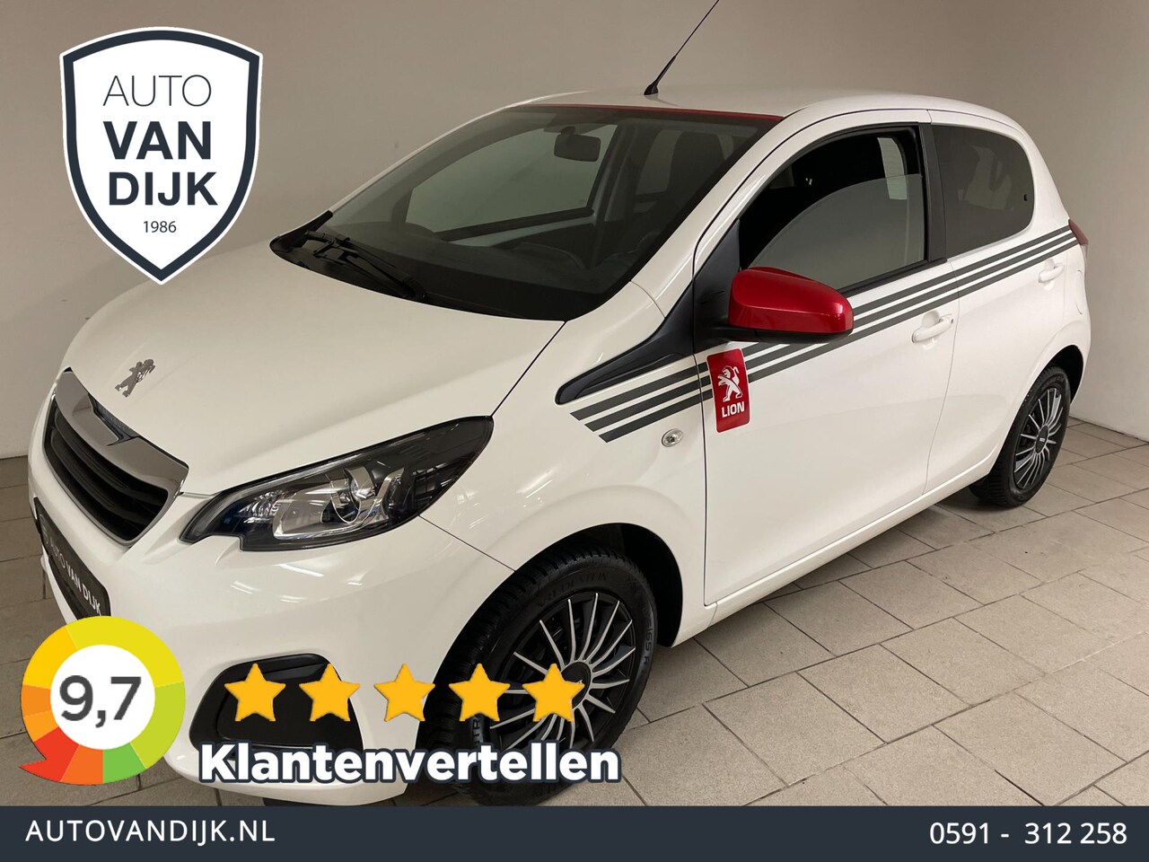 Peugeot 108 - 1.0 e-VTi Lion Edition AIRCO NAVI VIA APP BLUETOOTH APPLE CARPLAY SPARCO CAMERA PRIVACYGLA - AutoWereld.nl