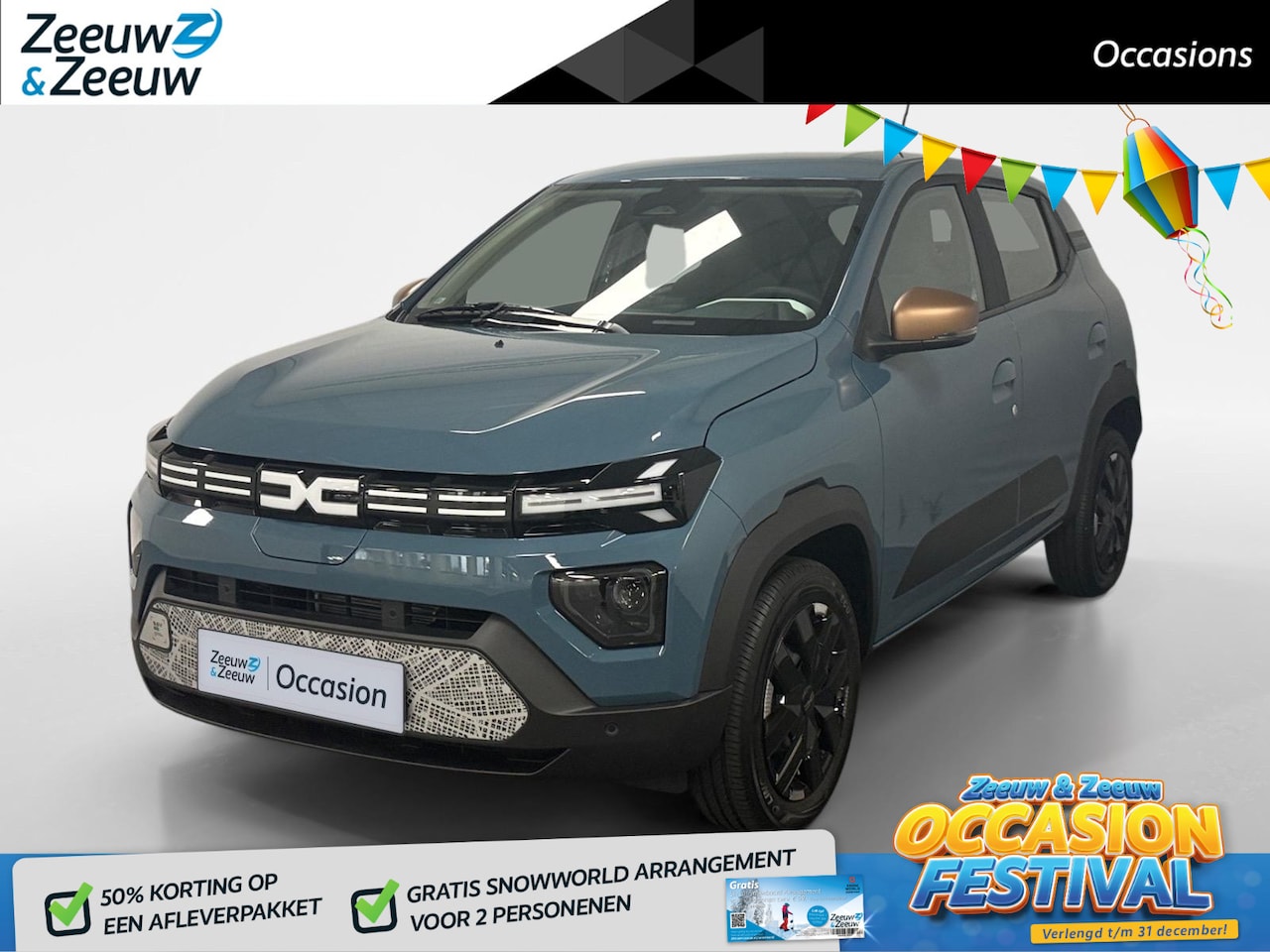 Dacia Spring - Extreme 65 26.8 kWh AIRCO NAVIGATIE APPLE CARPLAY/ANDROID AUTO CRUISE CONTROL ACHTERRUIT R - AutoWereld.nl