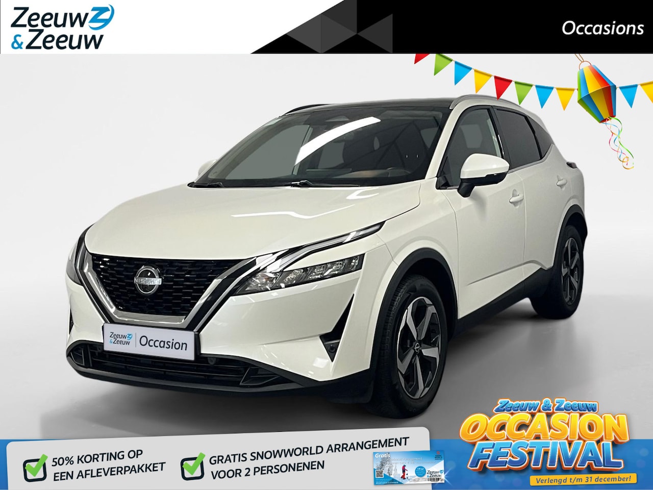 Nissan Qashqai - 1.3 MHEV Tekna AIRCO 360 CAMERA PARKEERSENSOREN VOOR EN ACHTER PANORAMADAK CRUISE CONTROL - AutoWereld.nl