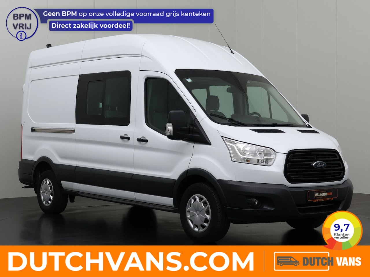 Ford Transit - 2.0TDCi 130PK Dubbele Cabine 7-Persoons L3H3 | Navigatie | Camera | Trekhaak | Betimmering - AutoWereld.nl
