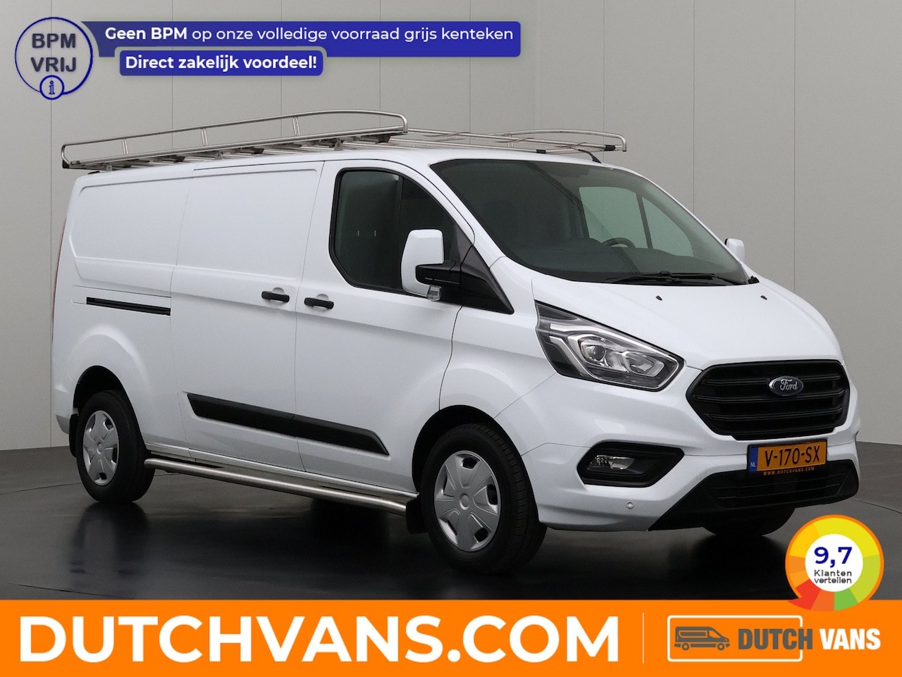 Ford Transit Custom - 2.0TDCI Lang Imperiaal | Trekhaak | Achterdeuren | Airco | Cruise | 3-Persoons - AutoWereld.nl