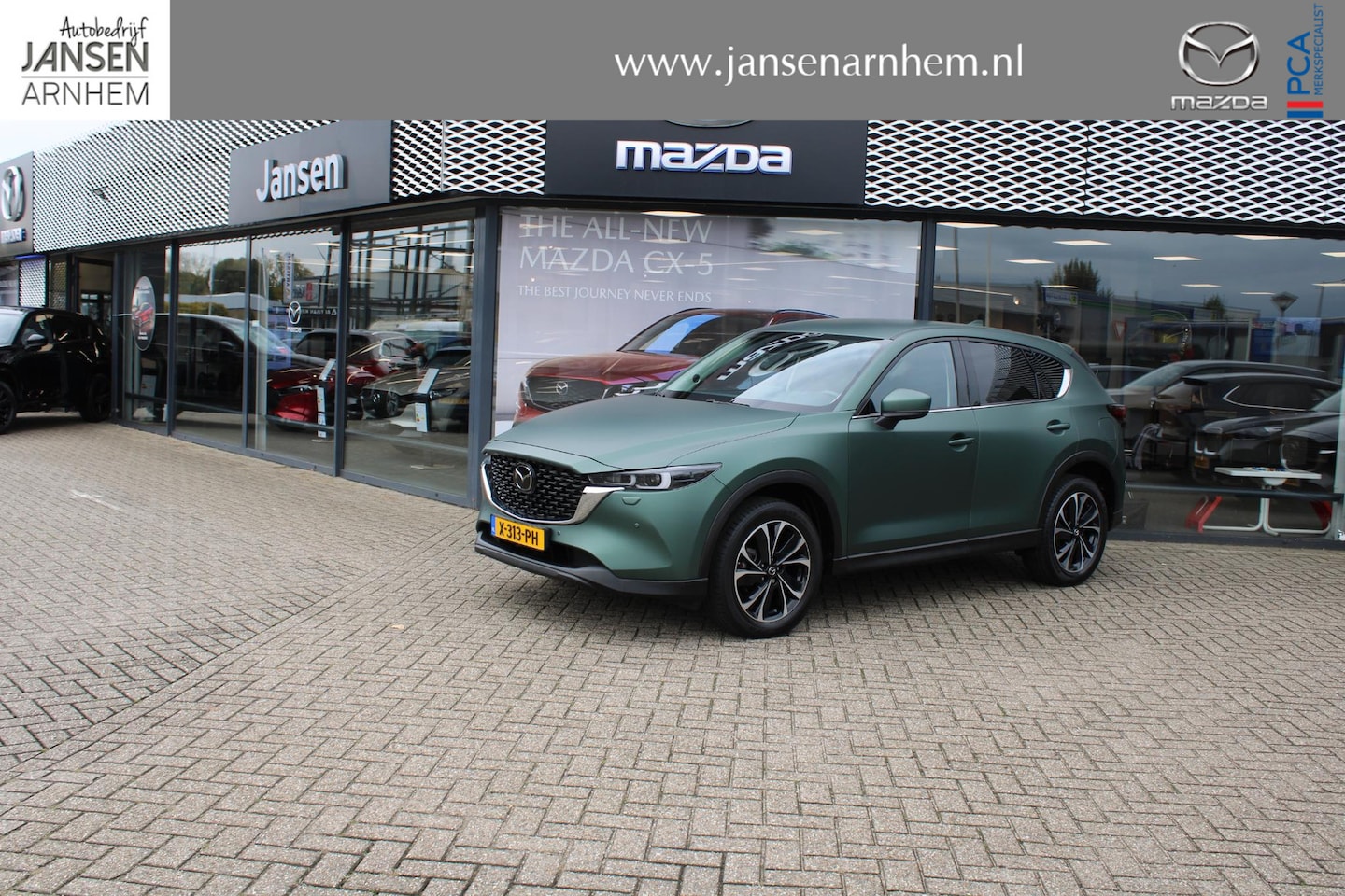 Mazda CX-5 - 2.0 e-SkyActiv-G M Hybrid 165 Exclusive-Line+Com.P , Automaat, Matte Metallic Pine Green g - AutoWereld.nl
