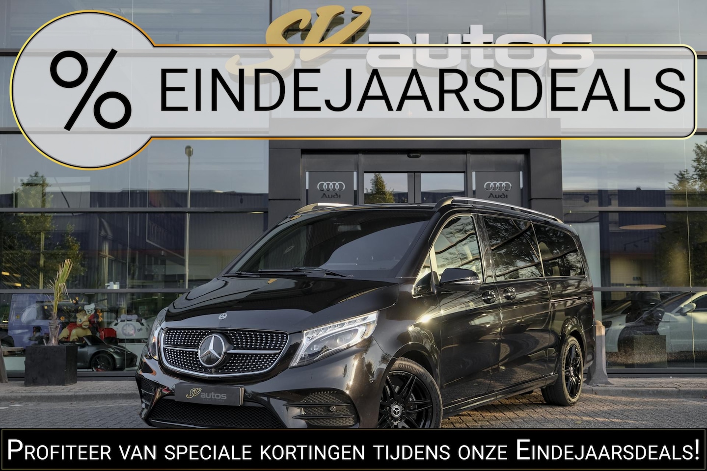 Mercedes-Benz V-klasse - V300d AMG 240pk Extra Lang XL Burmester Elektrische schuifdeuren Trekhaak Night pakket Bla - AutoWereld.nl