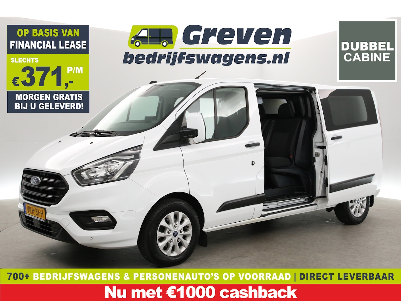 Ford Transit Custom - 340 2.0 TDCI L2H1 | DC | Aut. | Airco | Cruise | Camera | 2xSchuifdeur | Carplay | Navi | - AutoWereld.nl