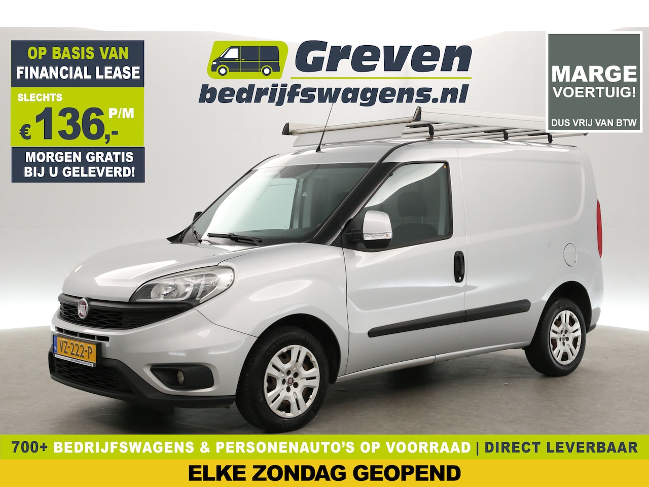 Fiat Doblò - 1.3 MJ L1H1 SX | MARGE | Airco | Navi | Trekhaak | Parkeersens. | Imperiaal - AutoWereld.nl
