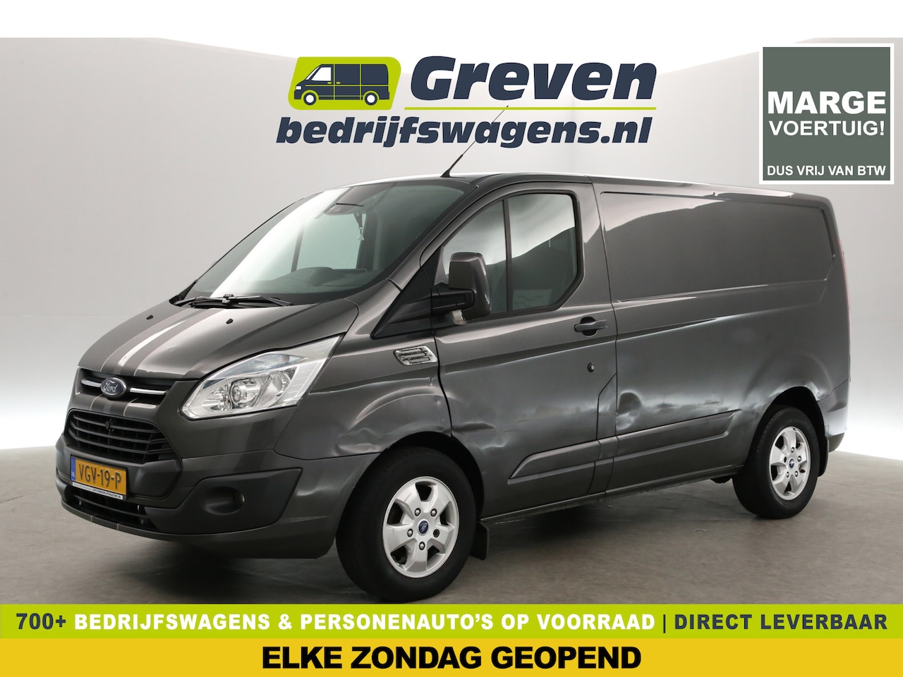 Ford Transit Custom - 270 2.2 TDCI L1H1 | MARGE | Airco | Camera | 3-Zits | Cruise | Trekh. | Parkeersens. | Exp - AutoWereld.nl