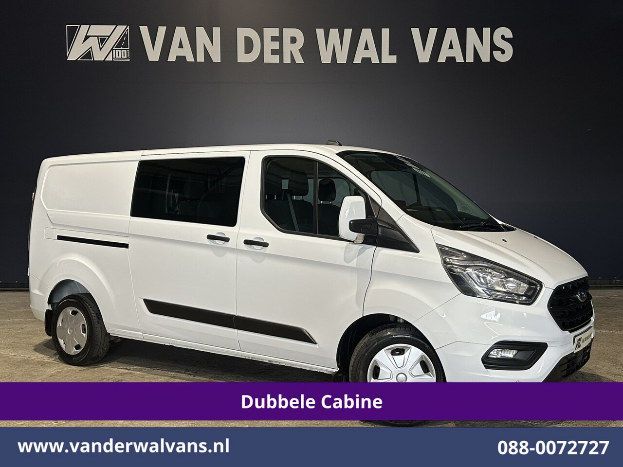 Ford Transit Custom - 2.0 TDCI 131pk L2H1 Dubbele Cabine Euro6 Airco | 6-Zits | Apple Carplay | LED | 2800kg tre - AutoWereld.nl