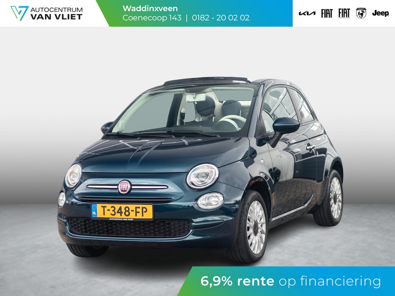 Fiat 500 C - Hybrid Club | Airco | Cruise | PDC | Apple Carplay | Kap Beige | Ambiance Ivoor - AutoWereld.nl
