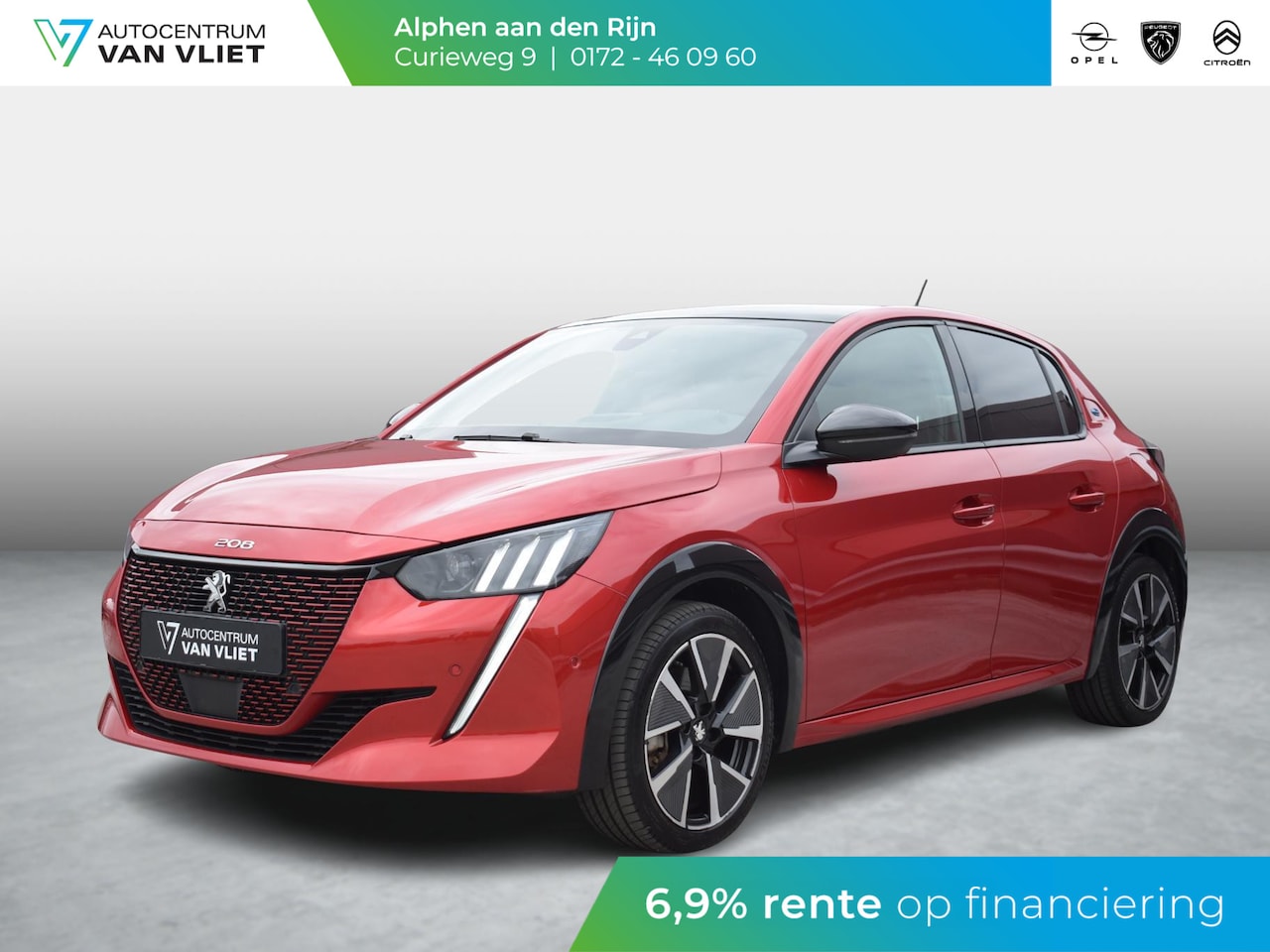 Peugeot e-208 - EV GT Pack 50 kWh 92,5% SOH | 3 FASE | PANODAK | ACHTERUITRIJCAMERA MET SENSOREN | NAVI & - AutoWereld.nl