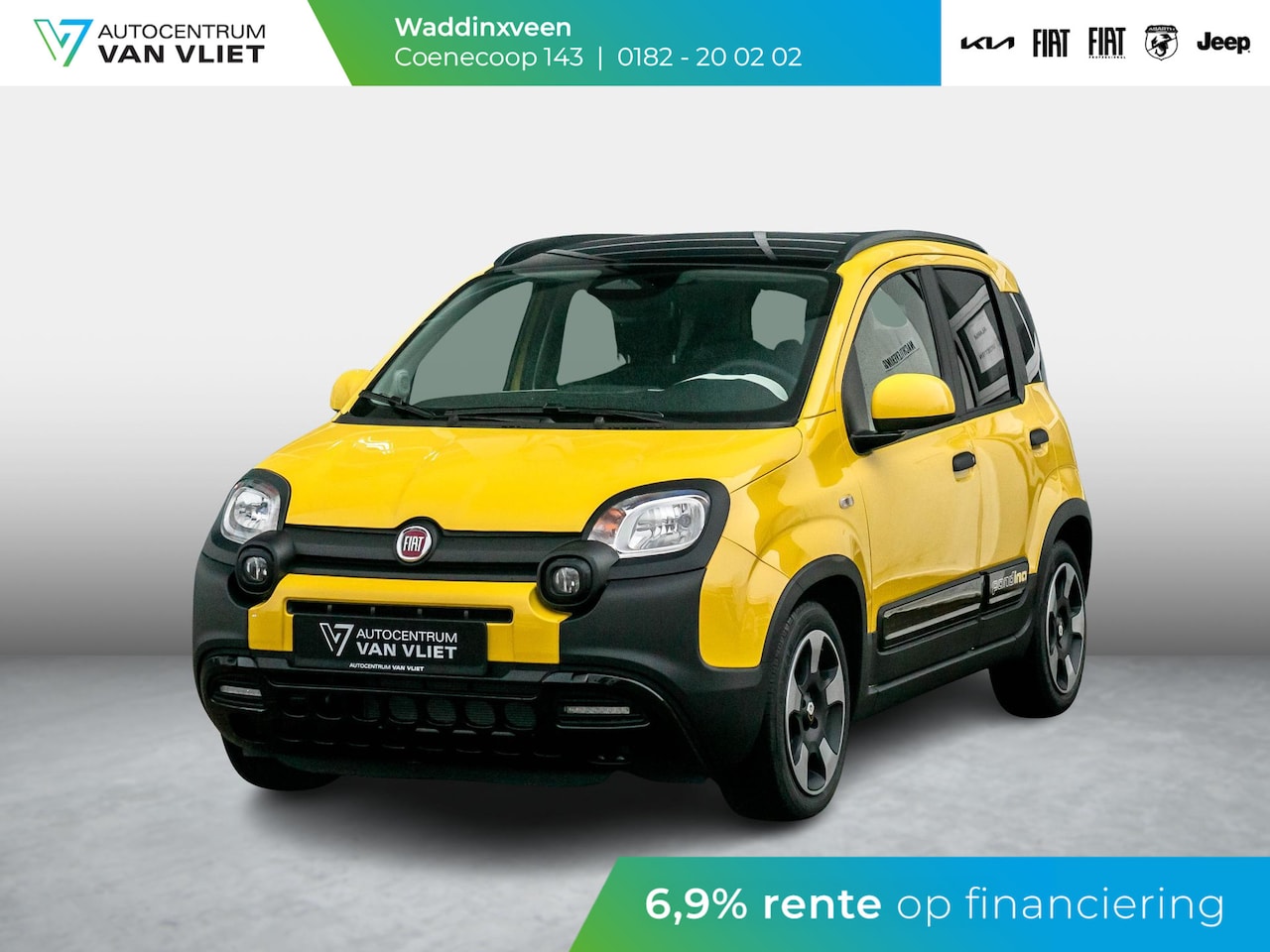 Fiat Panda - Hybrid Pandina | Airco | Cruise | Priv Glass | Dakrails | 15" | PDC | Apple Carply | Bicol - AutoWereld.nl
