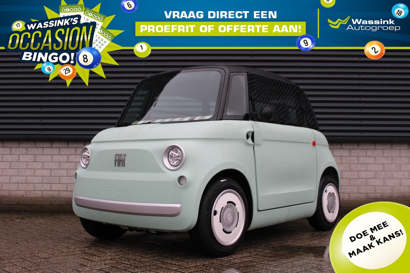 Fiat Topolino - 5,5 kWh 8pk | Brommerrijbewijs vanaf 16 jaar | - AutoWereld.nl