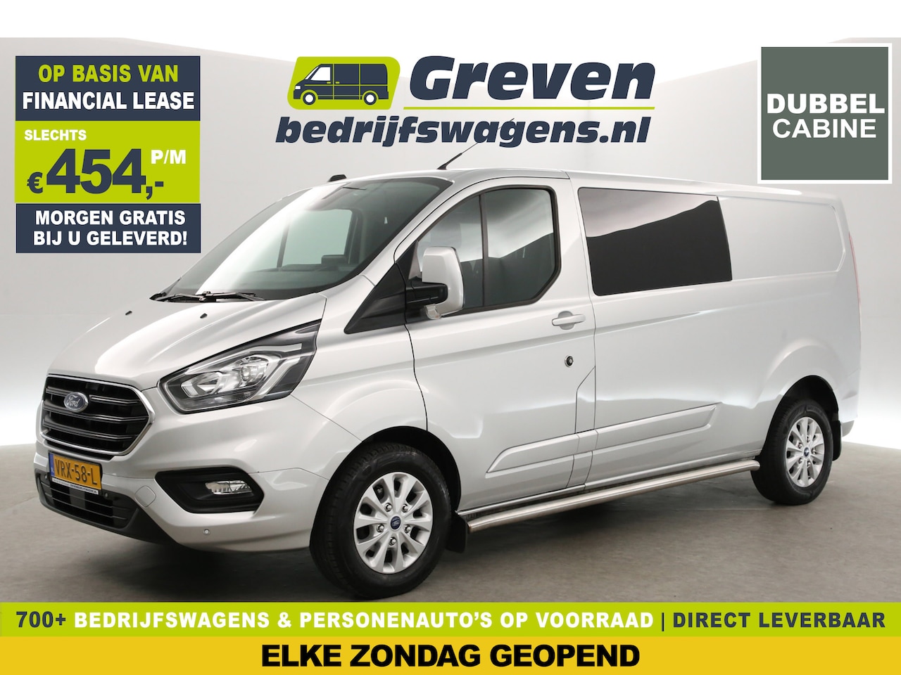 Ford Transit Custom - 300 2.0 TDCI L2H1 Limited | DC | Airco | Cruise | Carplay | Trekh. | Navi | Parkeersens. | - AutoWereld.nl