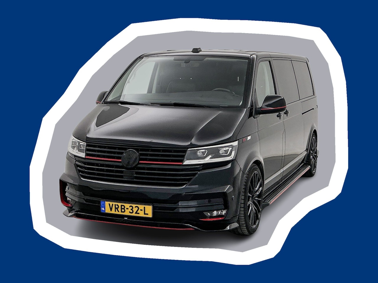 Volkswagen Transporter - 2.0 TDI L2H1 32 DC Bulli ABT Bodykit 204pk Leder Dubbele cabine Virtual cockpit Navigatie - AutoWereld.nl