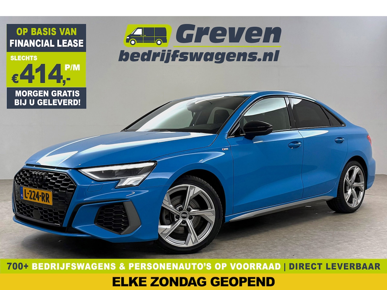 Audi A3 - 30 TFSI S-line Turbo Blue | Virtual | Carplay | Trekh. | Cruise | Navi | Parkeersens. | NA - AutoWereld.nl