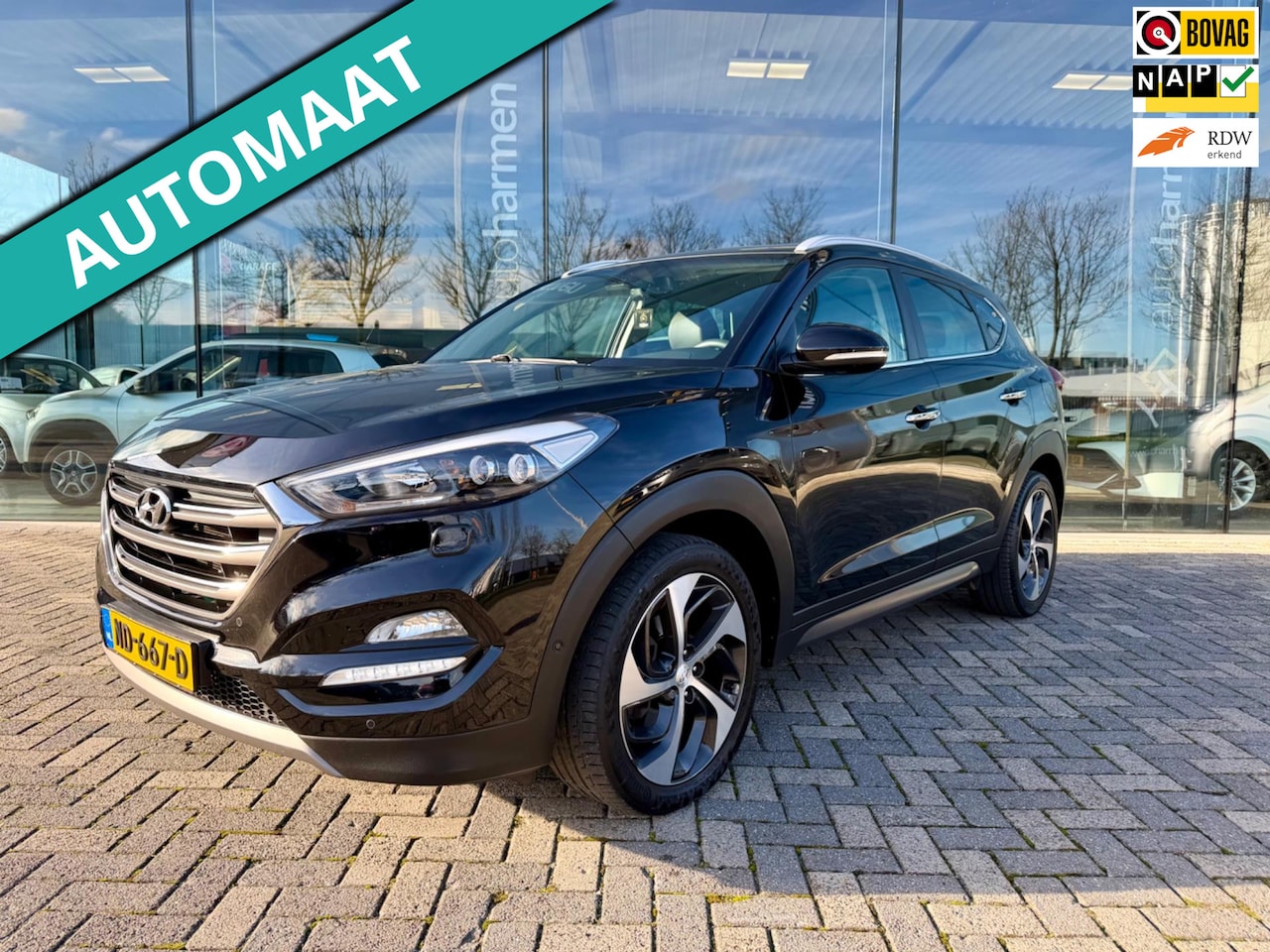 Hyundai Tucson - 1.6 T-GDi automaat Premium 4WD, NAP, LEDER, NAVI, 19 inch - AutoWereld.nl