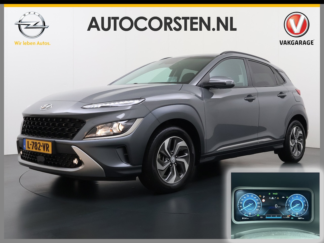 Hyundai Kona - |142PK AUT. HEV Hybride Semi-Auto-Pilot (lane-Assist+Camera+Adap.Cruise) Navi Ecc Apple Ca - AutoWereld.nl